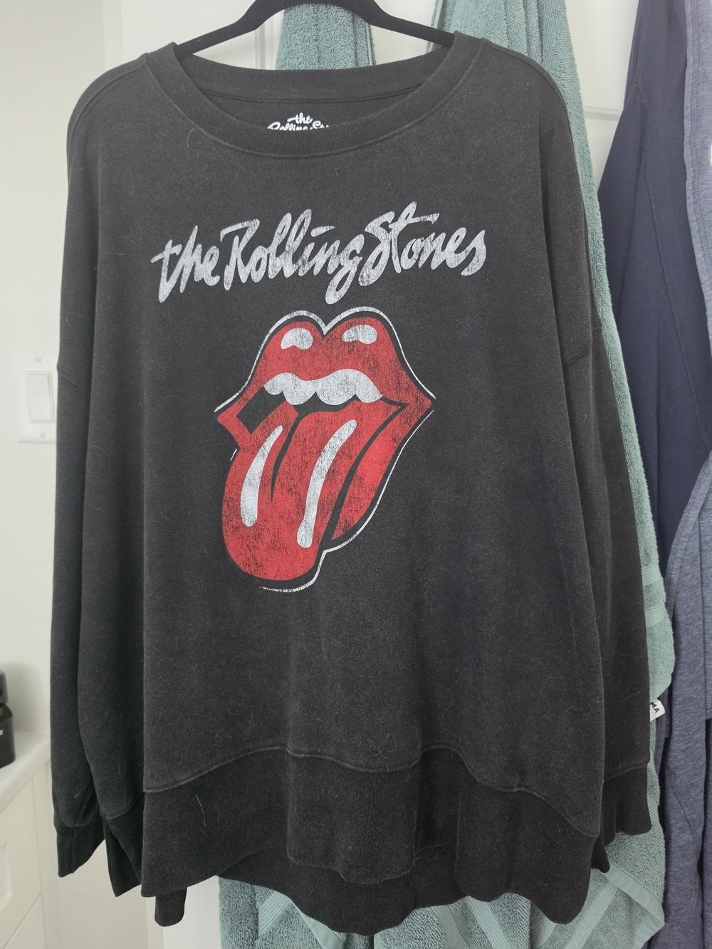 The Rolling Stones Women's Black Sweatshirt with Red Tongue Logo NWOT